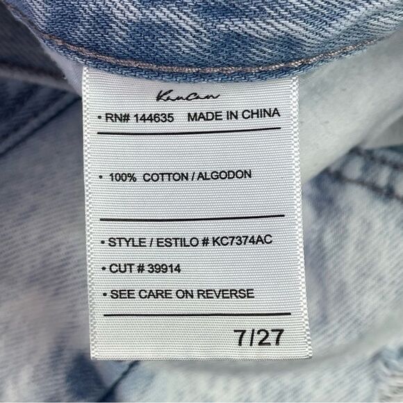 KanCan Dixon Jeans Women's 7/27 Acid Blue Boyfriend High Rise Ripped Light Wash - Picture 9 of 14